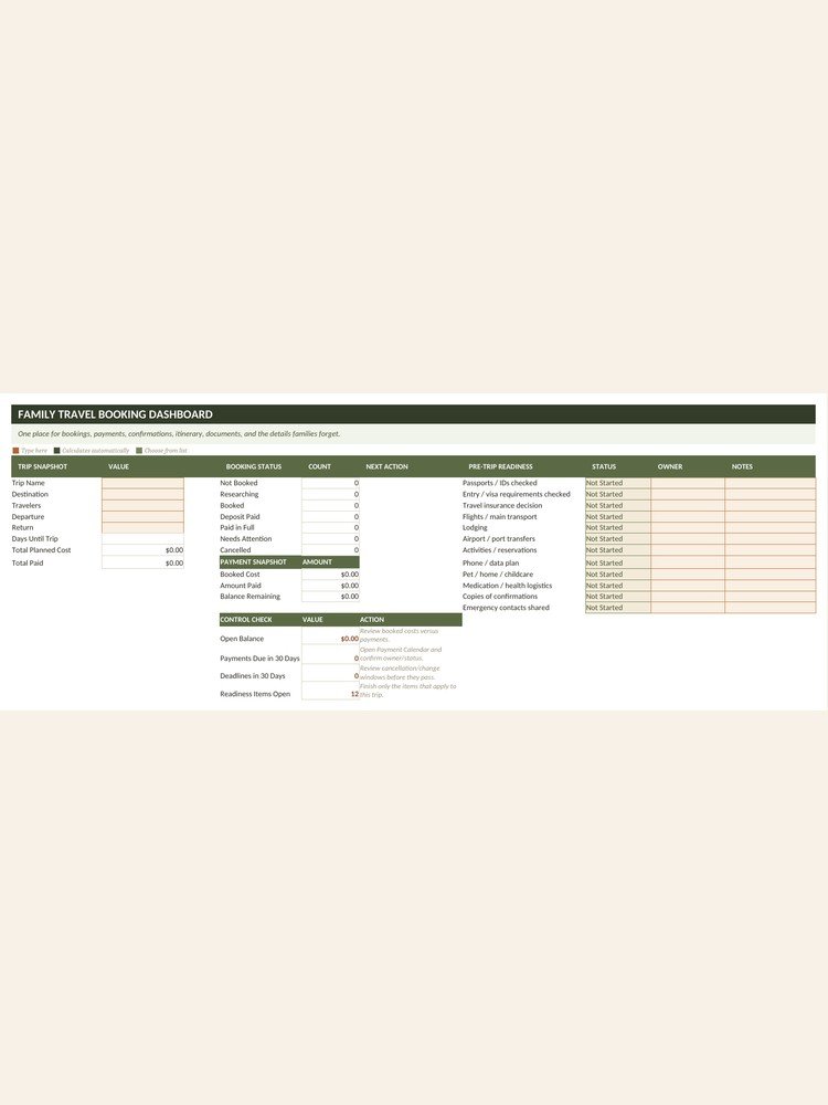 Family Travel Booking Dashboard cover
