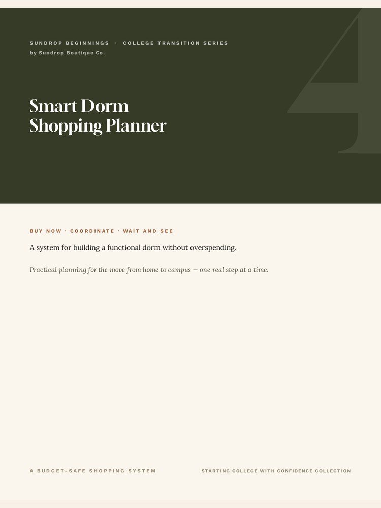 Smart Dorm Shopping Planner cover