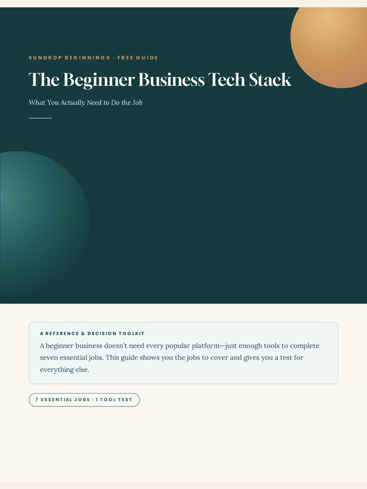 The Beginner Business Tech Stack cover