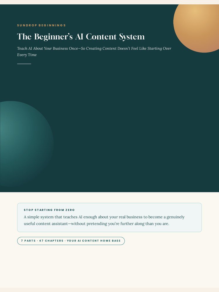 The Beginner's AI Content System cover