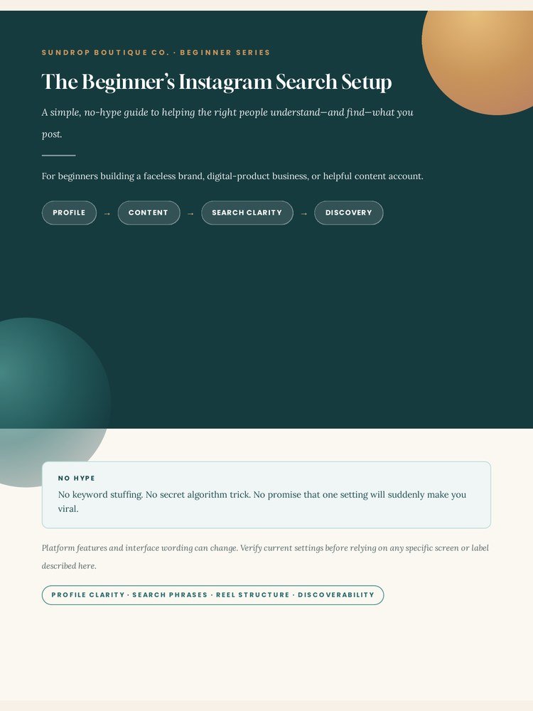 The Beginner's Instagram Search Setup cover