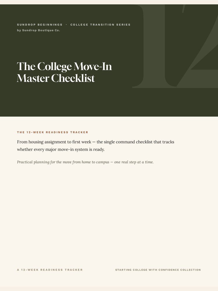 The College Move-In Master Checklist cover