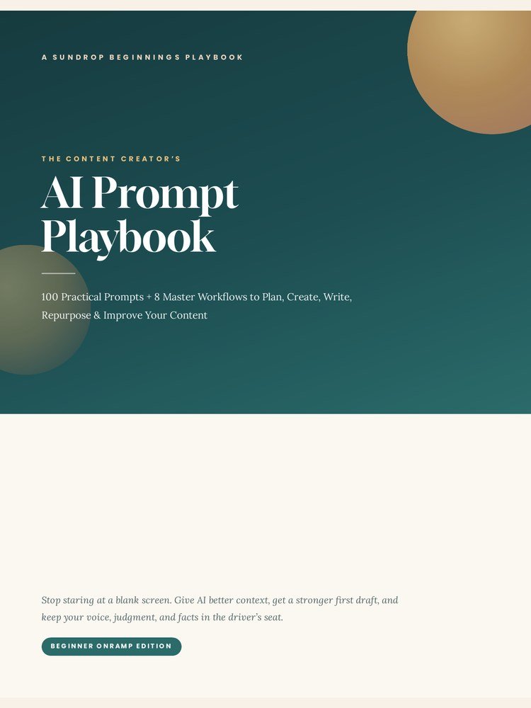 The Content Creator's AI Prompt Playbook: Beginner Onramp cover