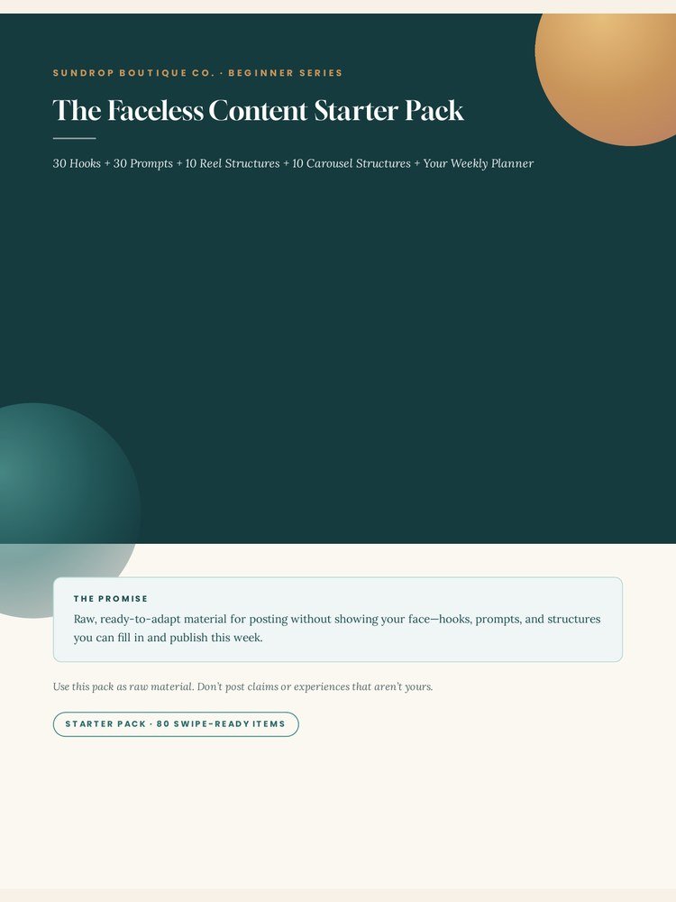 The Faceless Content Starter Pack cover