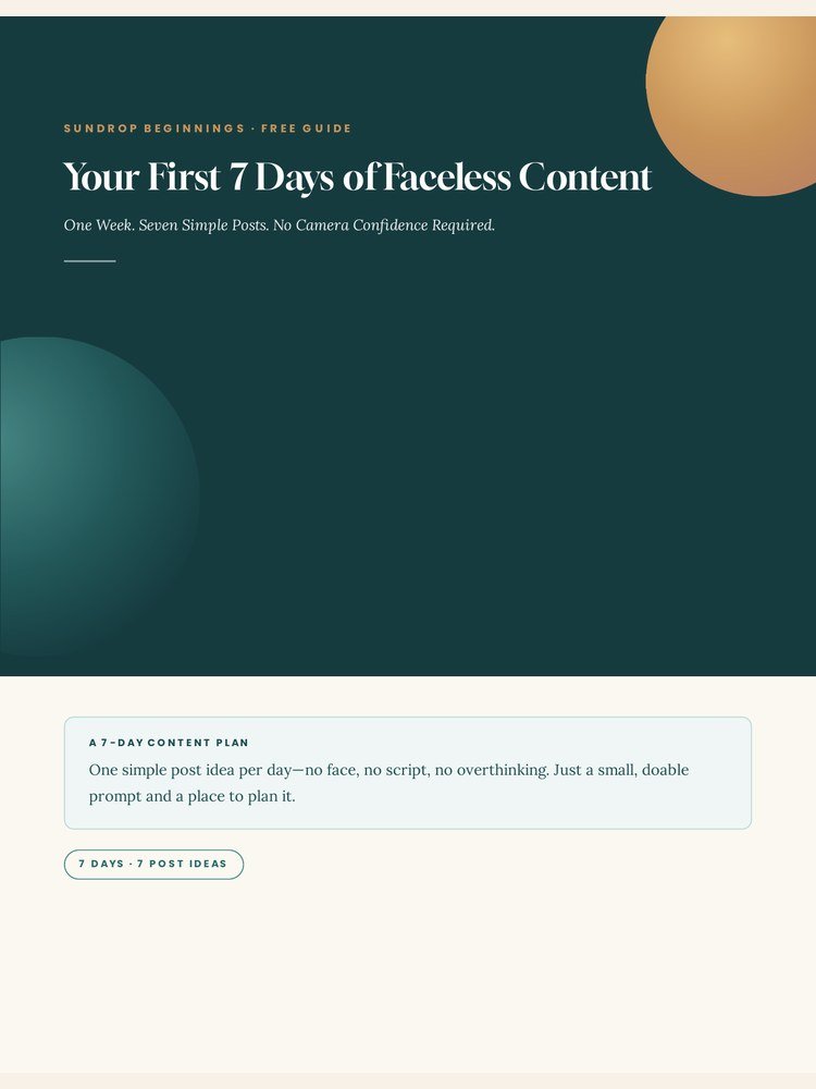 Your First 7 Days of Faceless Content cover